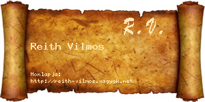 Reith Vilmos névjegykártya